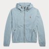 Modré pánské bundy s kapucí Ralph Lauren Indigo Chambray Modré pánské bundy s kapucí Ralph Lauren Indigo Chambray