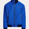 Modré pánské bundy s raglánovým rukávem Ralph Lauren
