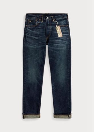 Modré pánské džíny Ralph Lauren High Slim Bayview Selvedge Jeans