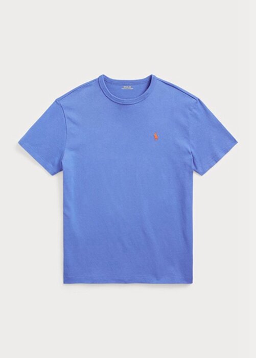Modrá pánská dresová trička Ralph Lauren Classic Fit těžké váhy Modrá pánská dresová trička Ralph Lauren Classic Fit těžké váhy