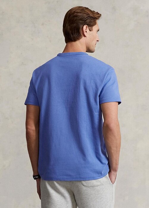 Modrá pánská dresová trička Ralph Lauren Classic Fit těžké váhy Modrá pánská dresová trička Ralph Lauren Classic Fit těžké váhy
