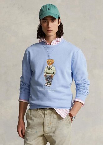 Modrá pánská fleecová mikina Ralph Lauren Polo Bear