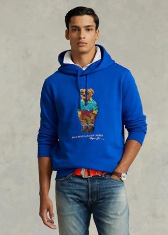 Modrá pánská fleecová mikina Ralph Lauren Polo Bear