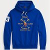 Modrá pánská fleecová mikina s kapucí Ralph Lauren Big Polo Crest