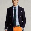 Modré pánské formální košile Ralph Lauren Custom Fit s pruhovaným výkonem