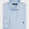 Modré pánské formální košile Ralph Lauren Custom Fit s pruhovaným výkonem