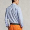 Modré pánské formální košile Ralph Lauren Custom Fit s pruhovaným výkonem