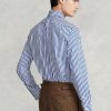 Modré pánské formální košile Ralph Lauren Regent Custom Fit s pruhovaným popelínem Modré pánské formální košile Ralph Lauren Regent Custom Fit s pruhovaným popelínem