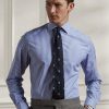Modré pánské formální košile s pruhovaným popelínem Ralph Lauren