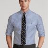 Modré pánské formální košile Slim Fit proužkovaný popelín Ralph Lauren