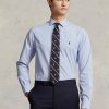 Modré pánské formální košile Slim Fit proužkovaný popelín Ralph Lauren
