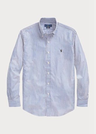 Modré pánské formální košile Slim Fit proužkovaný popelín Ralph Lauren