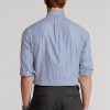 Modré pánské formální košile Slim Fit proužkovaný popelín Ralph Lauren