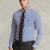 Modré pánské formální košile Slim Fit proužkovaný strečový popelín Ralph Lauren Modré pánské formální košile Slim Fit proužkovaný strečový popelín Ralph Lauren