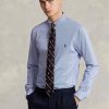 Modré pánské formální košile Slim Fit proužkovaný strečový popelín Ralph Lauren Modré pánské formální košile Slim Fit proužkovaný strečový popelín Ralph Lauren