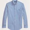 Modré pánské formální košile Slim Fit proužkovaný strečový popelín Ralph Lauren Modré pánské formální košile Slim Fit proužkovaný strečový popelín Ralph Lauren