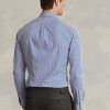 Modré pánské formální košile Slim Fit proužkovaný strečový popelín Ralph Lauren Modré pánské formální košile Slim Fit proužkovaný strečový popelín Ralph Lauren