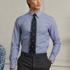 Modré pánské keprové formální košile Ralph Lauren Gingham Easy Care