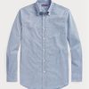 Modré pánské keprové formální košile Ralph Lauren Gingham Easy Care