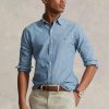 Modré pánské košile Slim Fit Chambray Ralph Lauren Modré pánské košile Slim Fit Chambray Ralph Lauren