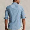 Modré pánské košile Slim Fit Chambray Ralph Lauren Modré pánské košile Slim Fit Chambray Ralph Lauren