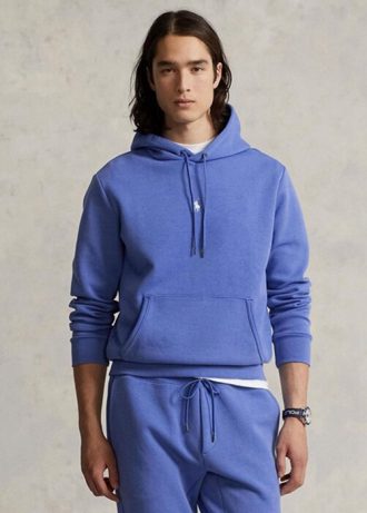 Modrá pánská mikina s dvojitým úpletem Ralph Lauren