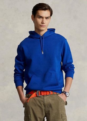 Modrá pánská mikina s dvojitým úpletem Ralph Lauren