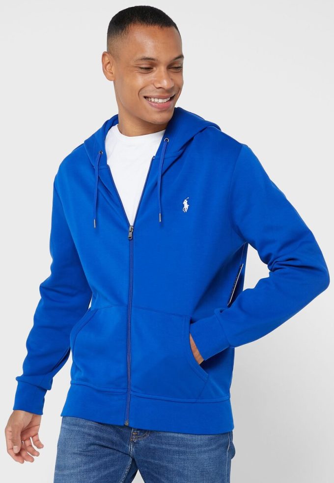 Modrá pánská mikina s kapucí Ralph Lauren Essential