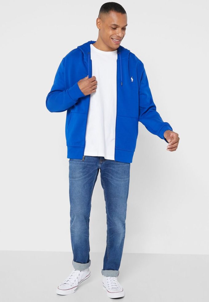 Modrá pánská mikina s kapucí Ralph Lauren Essential