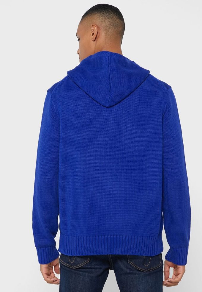 Modrá pánská mikina s kapucí Ralph Lauren Graphic