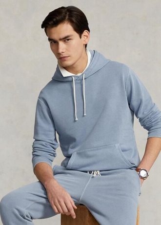 Modrá pánská mikina s kapucí Ralph Lauren z organické bavlny