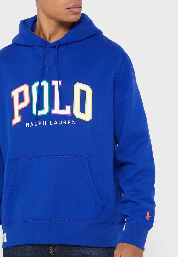 Modrá pánská mikina s logem Ralph Lauren Modrá pánská mikina s logem Ralph Lauren