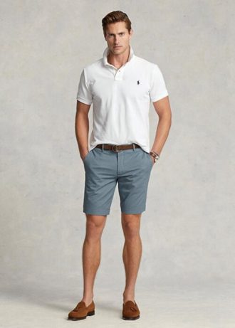 Modré pánské šortky Ralph Lauren Stretch Slim Fit Chino