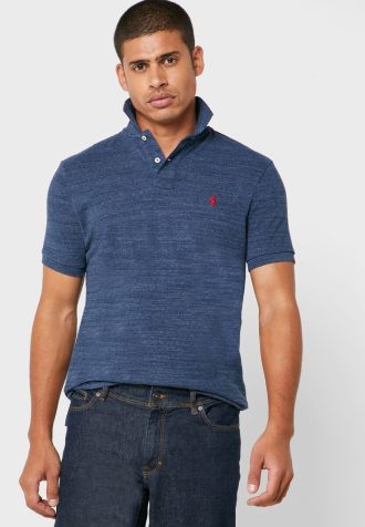 Modré pánské polokošile Ralph Lauren Basic Mesh Modré pánské polokošile Ralph Lauren Basic Mesh