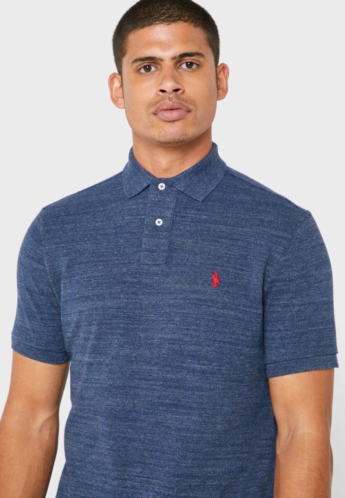 Modré pánské polokošile Ralph Lauren Basic Mesh Modré pánské polokošile Ralph Lauren Basic Mesh