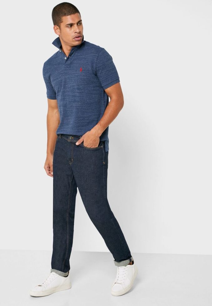 Modré pánské polokošile Ralph Lauren Basic Mesh Modré pánské polokošile Ralph Lauren Basic Mesh
