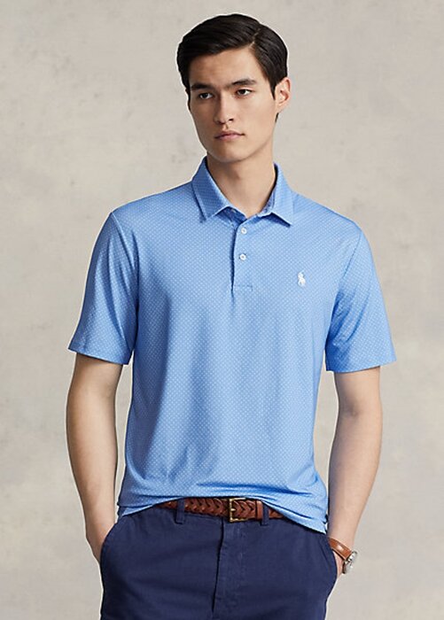 Modré pánské polokošile Ralph Lauren Classic Fit Performance Modré pánské polokošile Ralph Lauren Classic Fit Performance