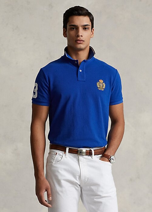 Modré pánské polokošile Ralph Lauren Classic Fit Polo Crest Mesh Modré pánské polokošile Ralph Lauren Classic Fit Polo Crest Mesh