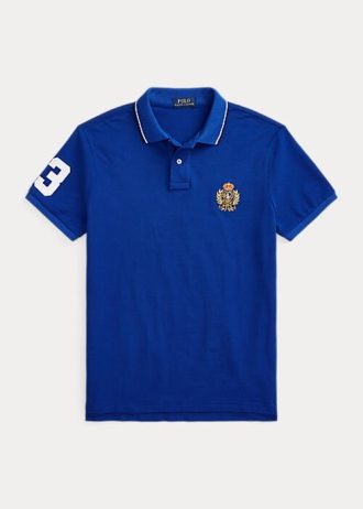 Modré pánské polokošile Ralph Lauren Classic Fit Polo Crest Mesh Modré pánské polokošile Ralph Lauren Classic Fit Polo Crest Mesh
