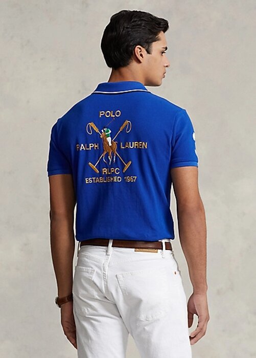 Modré pánské polokošile Ralph Lauren Classic Fit Polo Crest Mesh Modré pánské polokošile Ralph Lauren Classic Fit Polo Crest Mesh