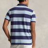 Modré pánské polokošile Slim Fit Big Pony ze síťoviny Ralph Lauren Custom