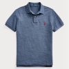 Modré pánské polokošile Slim Fit Mesh Polo od Ralph Lauren