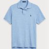Modré pánské polokošile Slim Fit Mesh Polo od Ralph Lauren