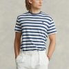 Modrá pánská pruhovaná trička Ralph Lauren Classic Fit