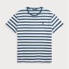 Modrá pánská pruhovaná trička Ralph Lauren Classic Fit