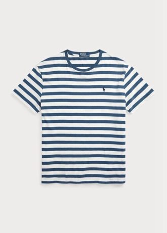 Modrá pánská pruhovaná trička Ralph Lauren Classic Fit