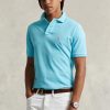 Modré pánské Slim Fit Mesh Polo košile Ralph Lauren Custom