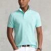 Modré pánské Slim Fit Mesh Polo košile Ralph Lauren Custom Modré pánské Slim Fit Mesh Polo košile Ralph Lauren Custom