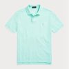 Modré pánské Slim Fit Mesh Polo košile Ralph Lauren Custom Modré pánské Slim Fit Mesh Polo košile Ralph Lauren Custom