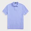 Modré pánské Slim Fit Mesh Polo košile Ralph Lauren Custom Modré pánské Slim Fit Mesh Polo košile Ralph Lauren Custom